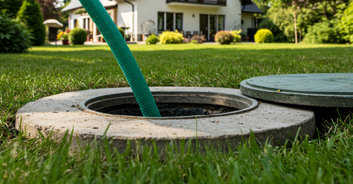 5KeyFactorsThatImpactYourSepticTankLifespan_FeaturedGraphic_Website a septic tank being drained, factors that impact your septic tank lifespan in MO, Jefferson City