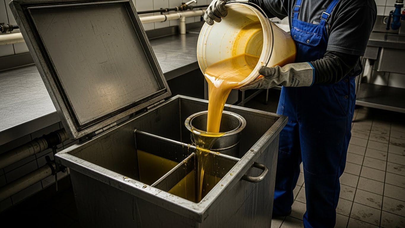 refilling a grease trap